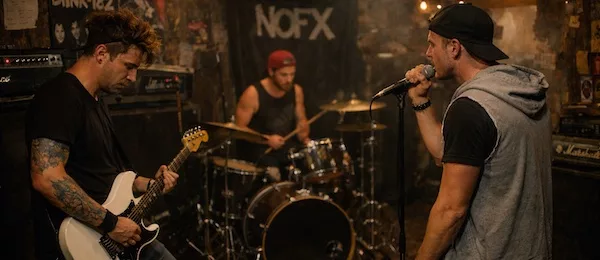 rock band practicing in basement